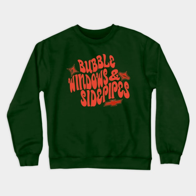 Bubble Windows & Side Pipes! (Vintage Red) Crewneck Sweatshirt by NextGenVanner